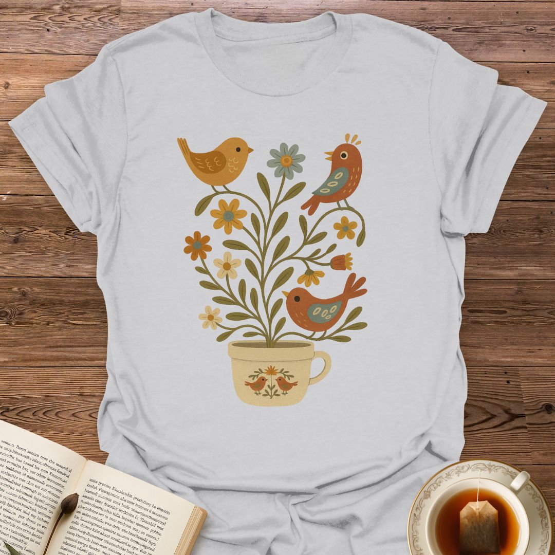 Folk Art Birds - Classic T-Shirt