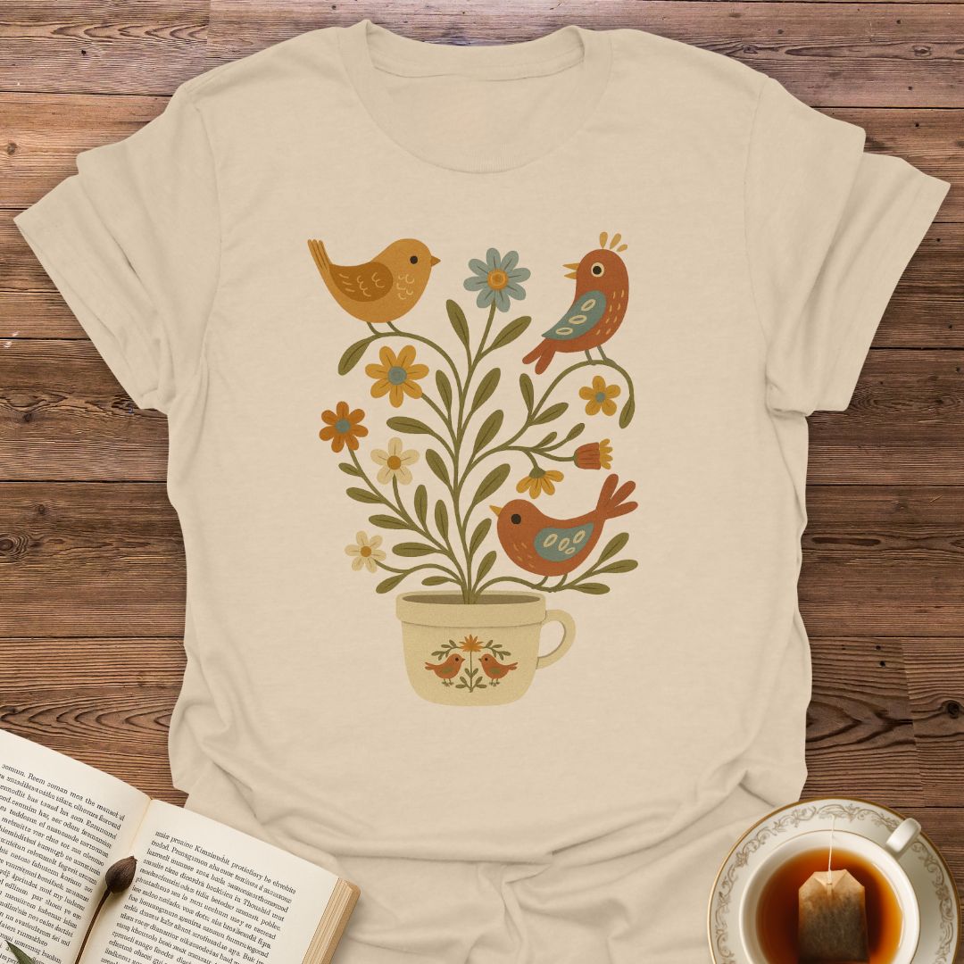 Folk Art Birds - Classic T-Shirt