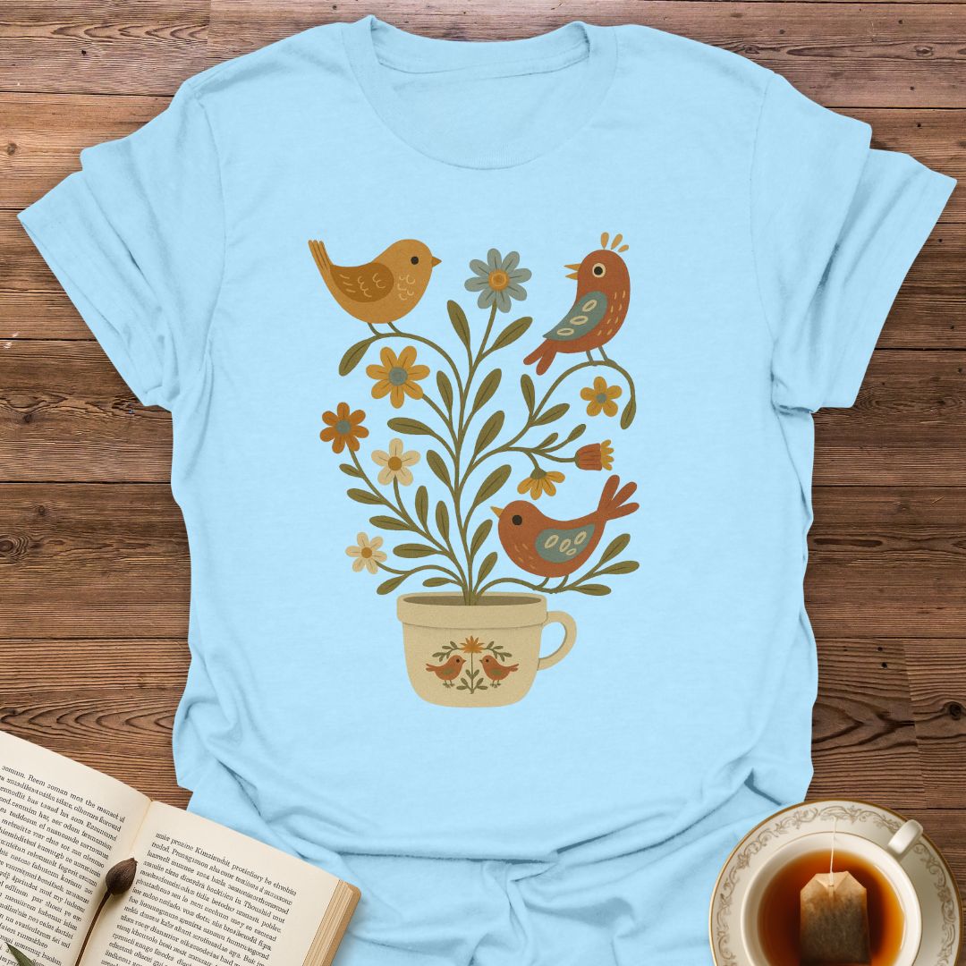 Folk Art Birds - Classic T-Shirt