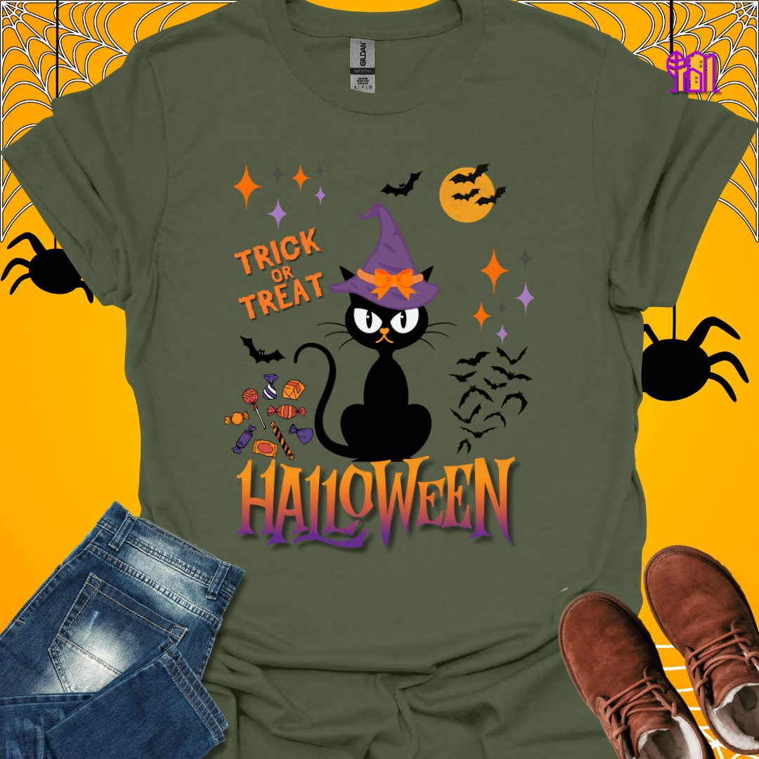 Trick or Treat Black Cat T-Shirt