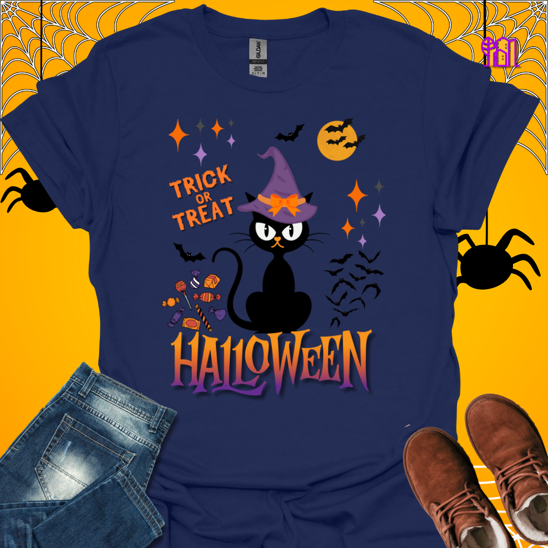 Trick or Treat Black Cat T-Shirt