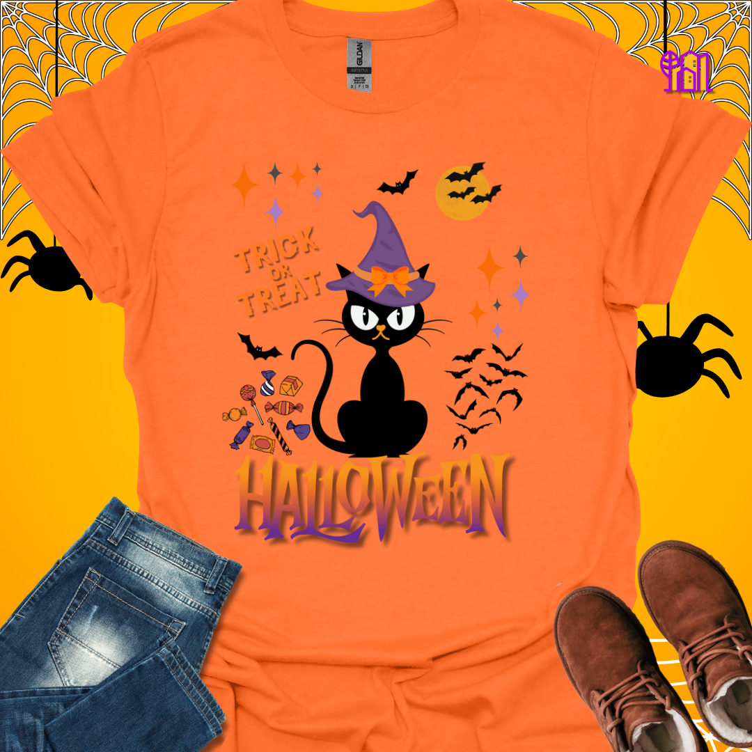 Trick or Treat Black Cat T-Shirt