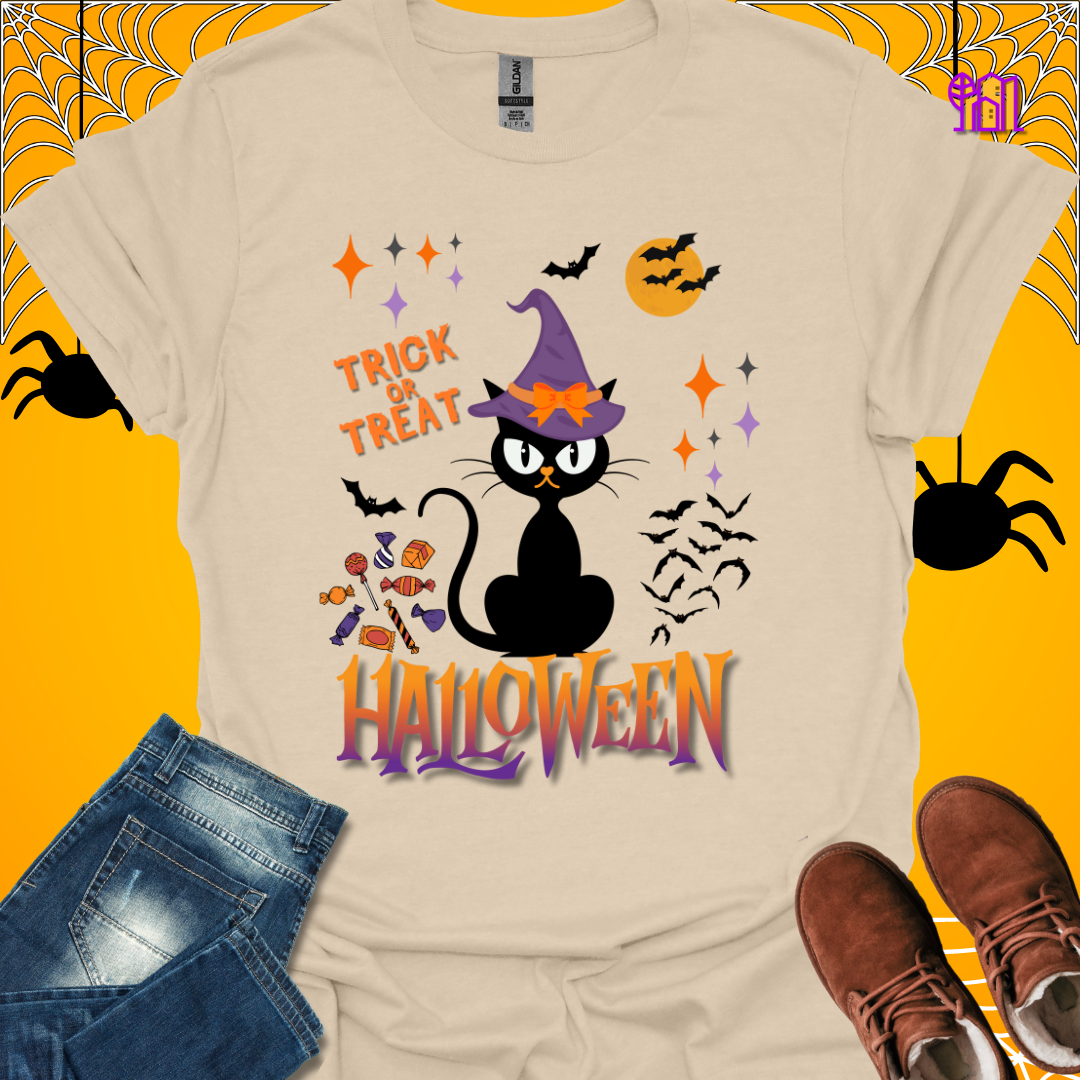 Trick or Treat Black Cat T-Shirt