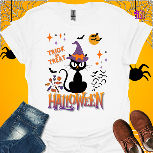 Trick or Treat Black Cat T-Shirt